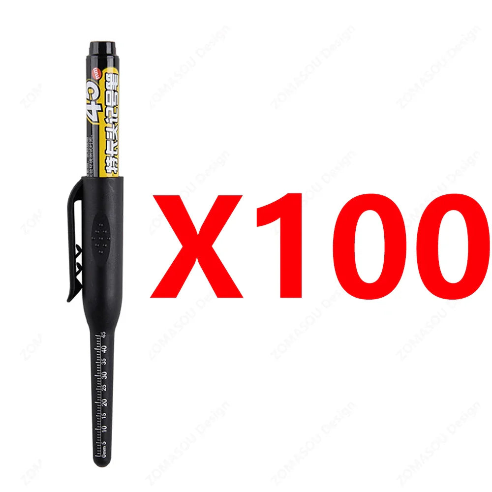 Carpenter Marker Pens — 45mm Long Nib Head, Hole Marker for Woodworking, 100-1PCS White/Black/Blue/Red Hand Tools