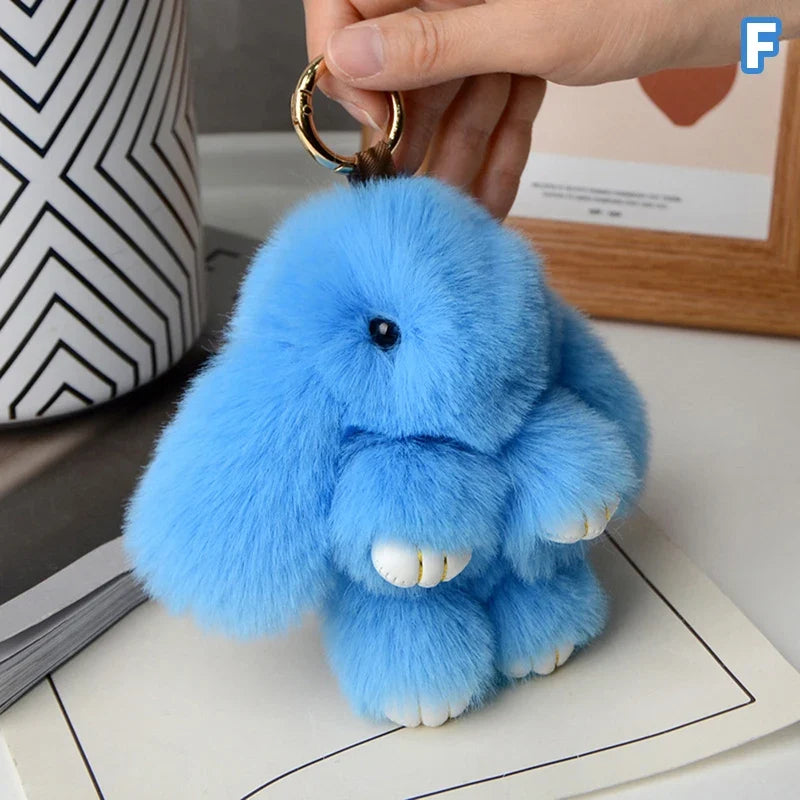 15cm Rabbit Fur Keychain - Soft Bag & Car Pendant Charm for Women, Jewelry Accessory Gift