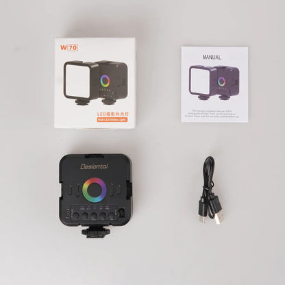 Mini RGB Hot Boot Fill Light - Portable LED Photography & Beauty Light with Adjustable Settings for Mobile Camera & Live Streaming