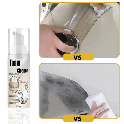 2-in-1 Foaming Car Seat Cleaner – Fast Stain Removal Fabric Cleaning Spray for Auto Seats & Upholstery, No Water Wash Needed
