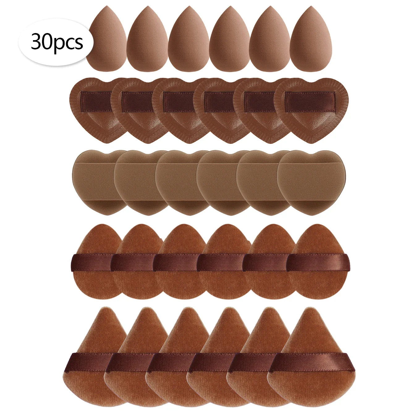 15/30/60 Mini Makeup Sponges – Beauty Powder Puff for Concealer, Liquid Foundation & Face Cosmetics