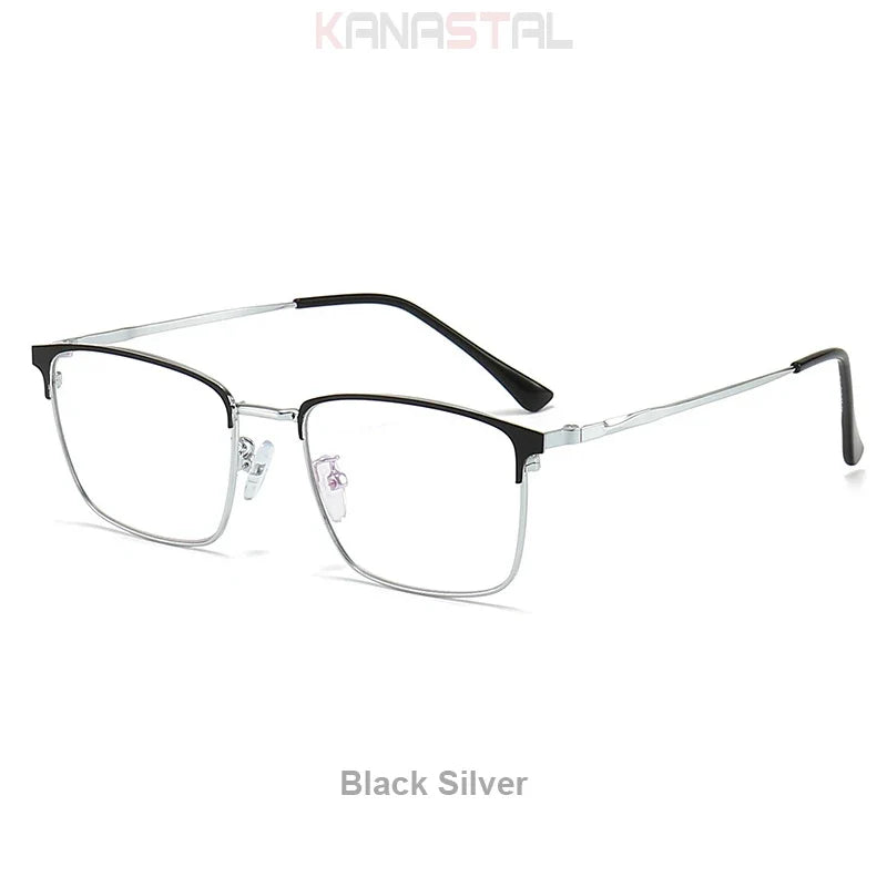 Prescription Titanium Eyeglasses - Blue Light Blocking Reading Glasses for Men & Women Myopia Optical Frames