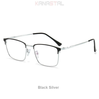 Prescription Titanium Eyeglasses - Blue Light Blocking Reading Glasses for Men & Women Myopia Optical Frames