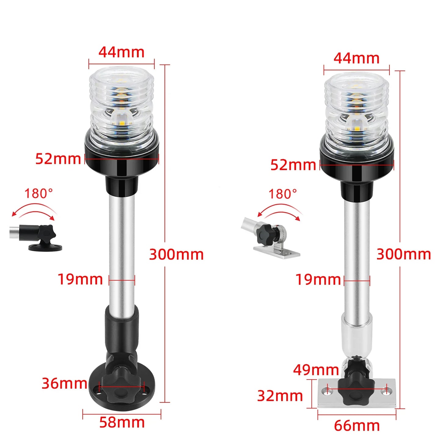 12V/24V LED Boat Navigation Light – 360° Fold Down Marine Signal Anchor Light for Yacht & Sailing