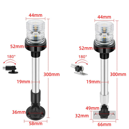 12V/24V LED Boat Navigation Light – 360° Fold Down Marine Signal Anchor Light for Yacht & Sailing