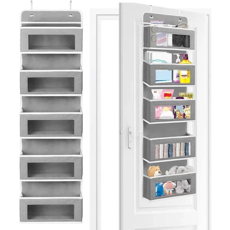 5-Shelf Hanging Storage Organizer — Anti-Tilt Door Rack with Large Capacity Pockets for Bedroom & Bathroom