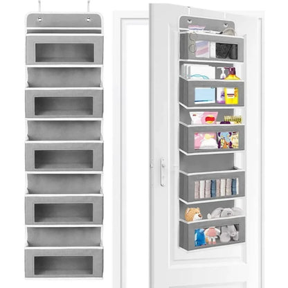 5-Shelf Hanging Storage Organizer — Anti-Tilt Door Rack with Large Capacity Pockets for Bedroom & Bathroom