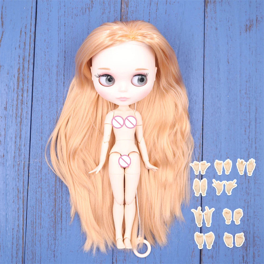 ICY DBS Blyth Doll – 1/6 BJD Customized Nude Joint Body, White Skin Glossy & Matte Face, 30cm Girl Toy Gift