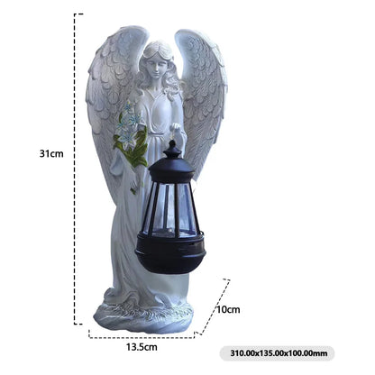 Solar Angel Garden Statue Lamp - Waterproof Fairy Figurine Light for Outdoor Yard, Patio & Lawn Decoration