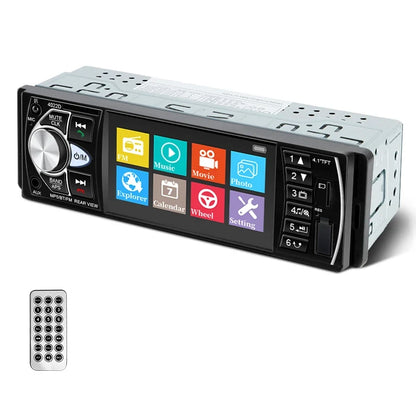 HIPPCRON 1DIN Car Stereo Radio 4.1 Inch MP5 Player - Bluetooth 5.0 FM USB Multimedia Player with Rear View & Steering Wheel Control
