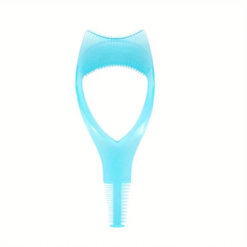 3-in-1 Mascara Applicator Template – Eyelash Curler Guard, Eyeliner Holder & Eyebrow Drawing Beauty Tool with Storage Case