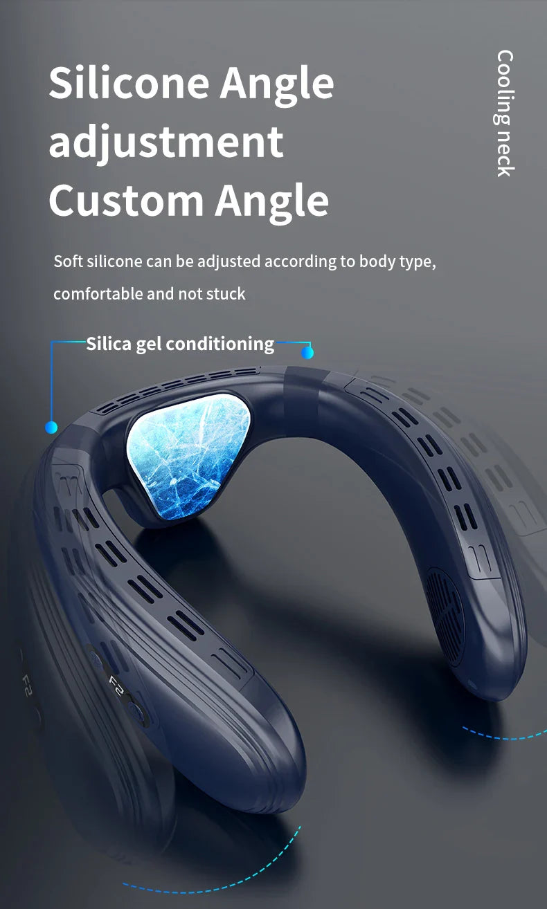 Portable Neck Fan 5200mAh – Rechargeable Wearable Semiconductor Cooling Fan, Personal Outdoor Neck Air Conditioner