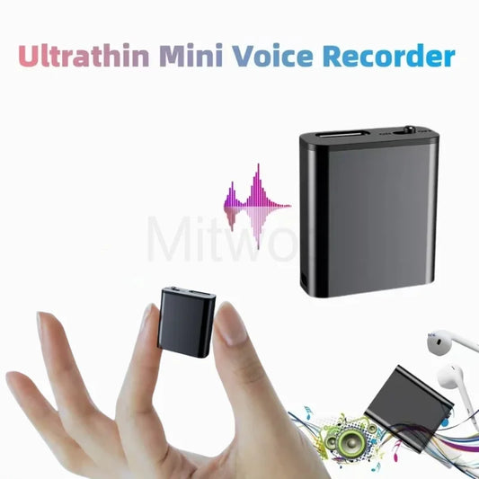 Mini Portable Voice Recorder – Intelligent Voice-Activated HD Audio Recorder with Noise Reduction, MP3 Player, Magnet & OTG