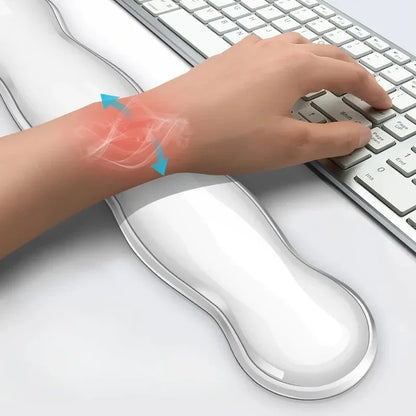 Ergonomic Mouse Pad with Wrist Rest – Anti-Slip Silicone Transparent Keyboard & Mouse Support Pad for Office & Gaming Desk Comfort