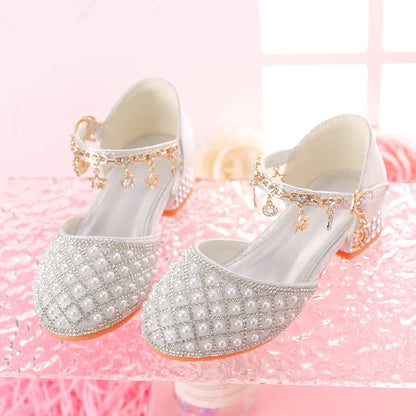 Crystal High Heels for Girls - Princess Dress Performance Shoes
