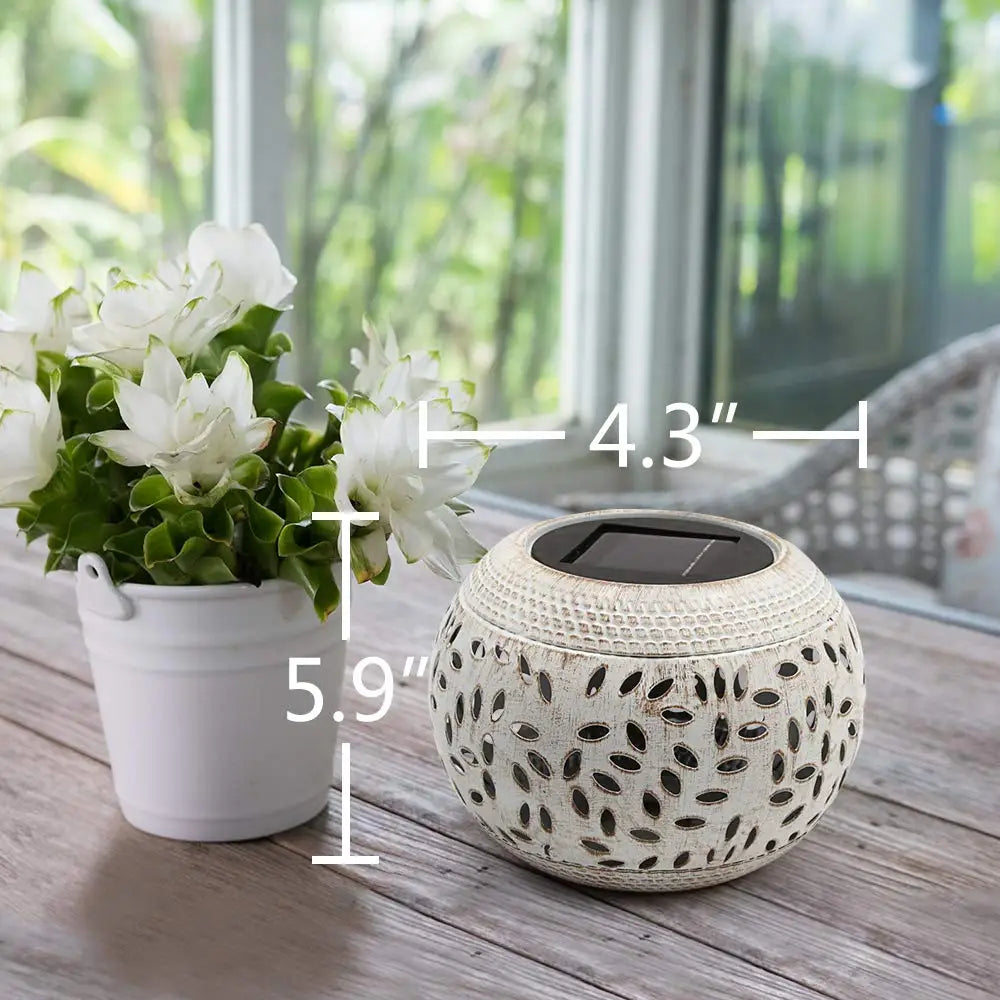 Solar Table Lights - Outdoor Waterproof 8 Lumen Metal Lantern for Desk and Patio, Stylish Home Decor in White and Black