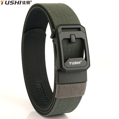 TUSHI Hard Tactical Belt for Men – Sturdy Nylon with Metal Automatic Buckle, Military & Police Duty, Outdoor IPSC Accessories