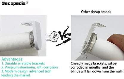 Decopedia Motorized Roller Blinds for Windows – Cordless Smart Blackout Day & Night Curtains for Living Room