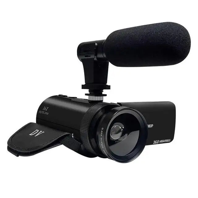 HD 1080P Digital Video Camera – 16MP Professional DV Camcorder with Built-in Microphone, Anti-Shake & Multifunction Photography Recording System