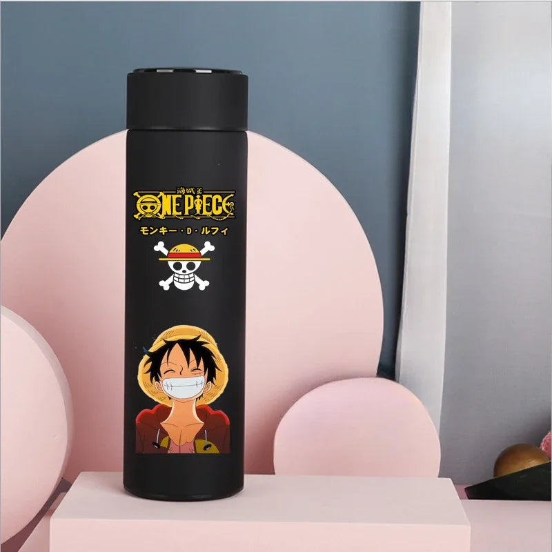 One Piece Anime Thermos Cup – 304 Stainless Steel Luffy & Zoro Action Figure Water Bottle
