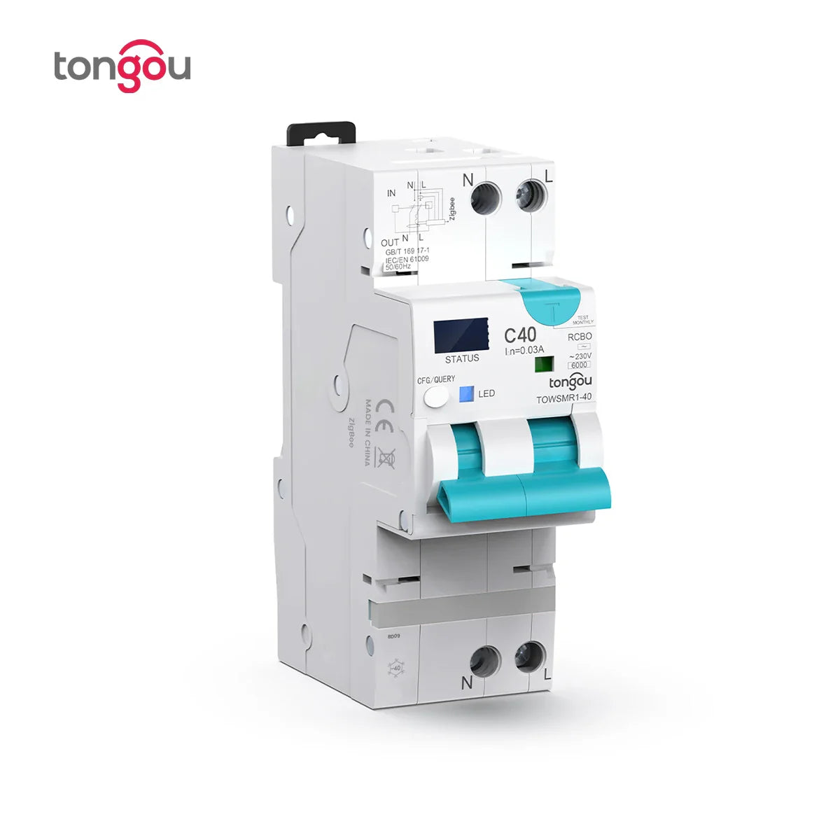 TONGOU ZigBee RCBO Smart Circuit Breaker – Adjustable Residual Current Breaker with Overcurrent & Leakage Protection