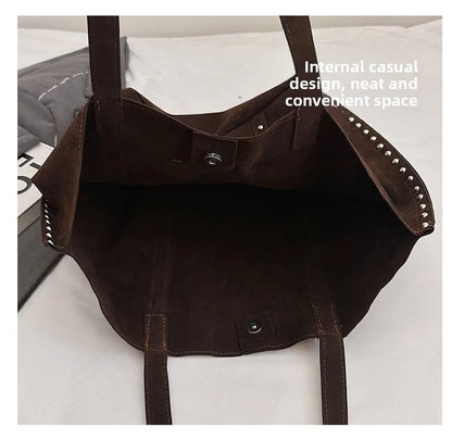 2025 Women’s Faux Suede Handbag – High-Quality, Versatile Large Capacity Shoulder Bag