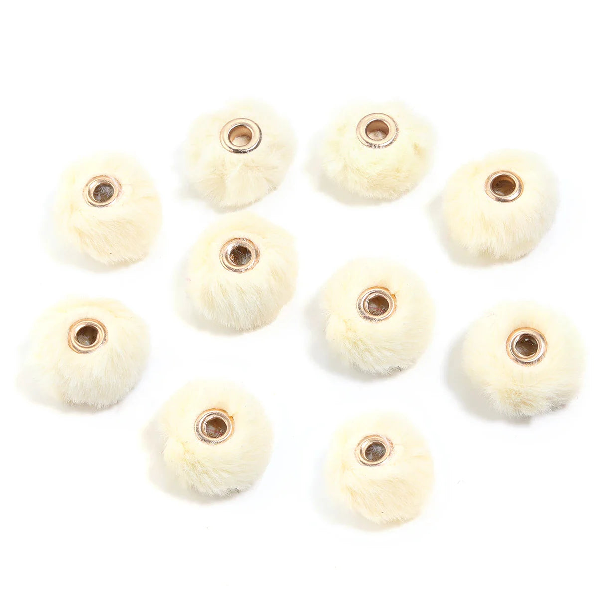 10pcs Plush Fur Ball Beads – Multicolor Pompom Spacer Beads for DIY Jewelry, Earrings & Bracelets