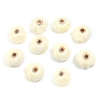 10pcs Plush Fur Ball Beads – Multicolor Pompom Spacer Beads for DIY Jewelry, Earrings & Bracelets