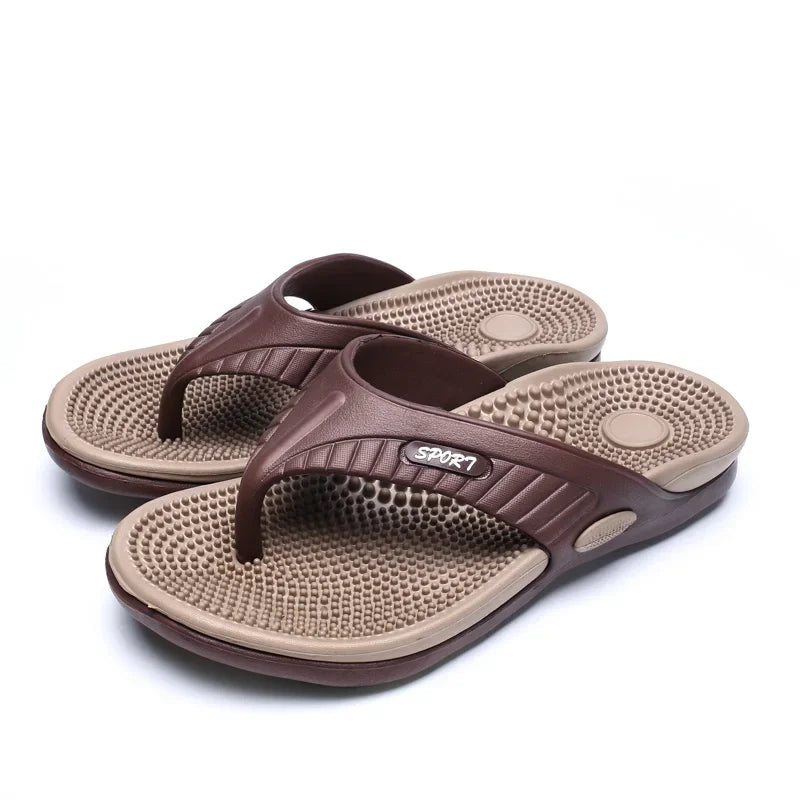 YRZL Summer Men’s Flip Flops - 2024 Soft Bottom Non-Slip Beach Sandals, Comfortable Outdoor Slide Slippers