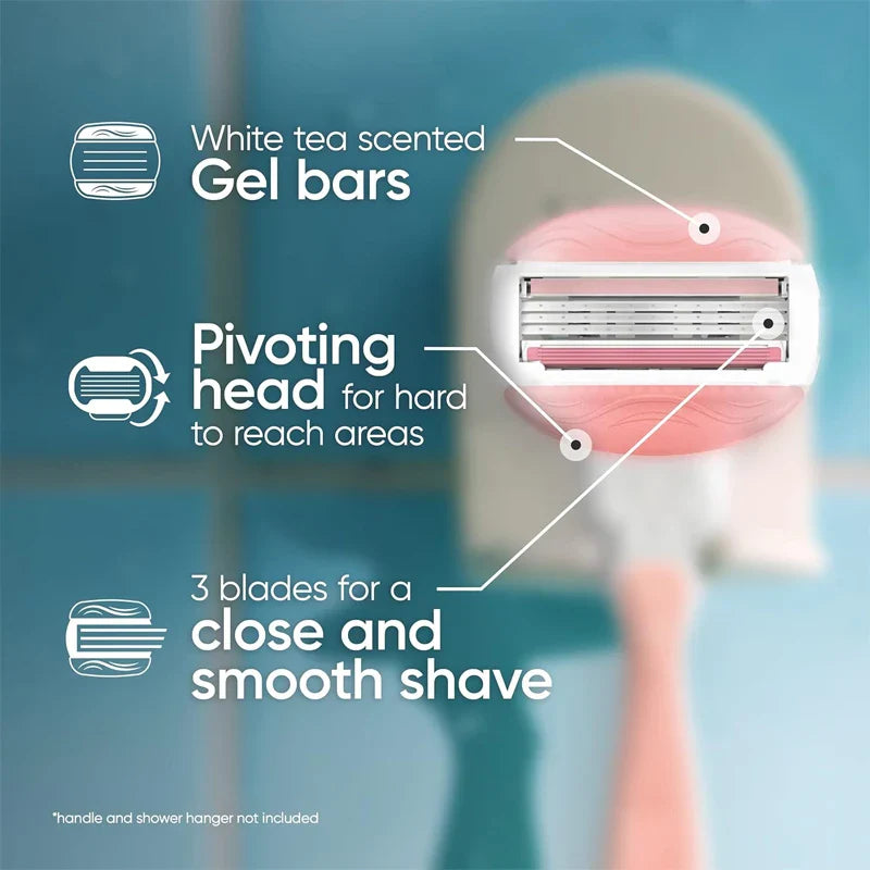 Gillette Venus ComfortGlide White Tea Razor Blade Refills - 3-Layer Blades for Smooth Shaving on All Skin Types