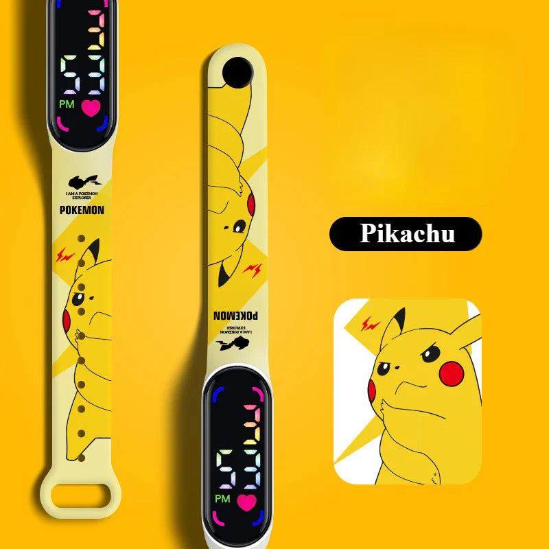 Pokémon LED Electronic Watch — Cute Pikachu & Gengar Waterproof Digital Bracelet for Boys & Girls, Birthday Gift