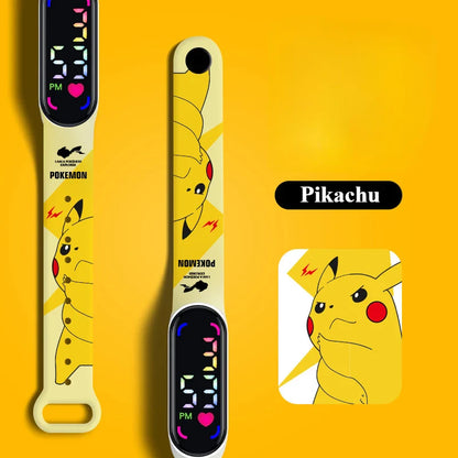 Pokémon LED Electronic Watch — Cute Pikachu & Gengar Waterproof Digital Bracelet for Boys & Girls, Birthday Gift