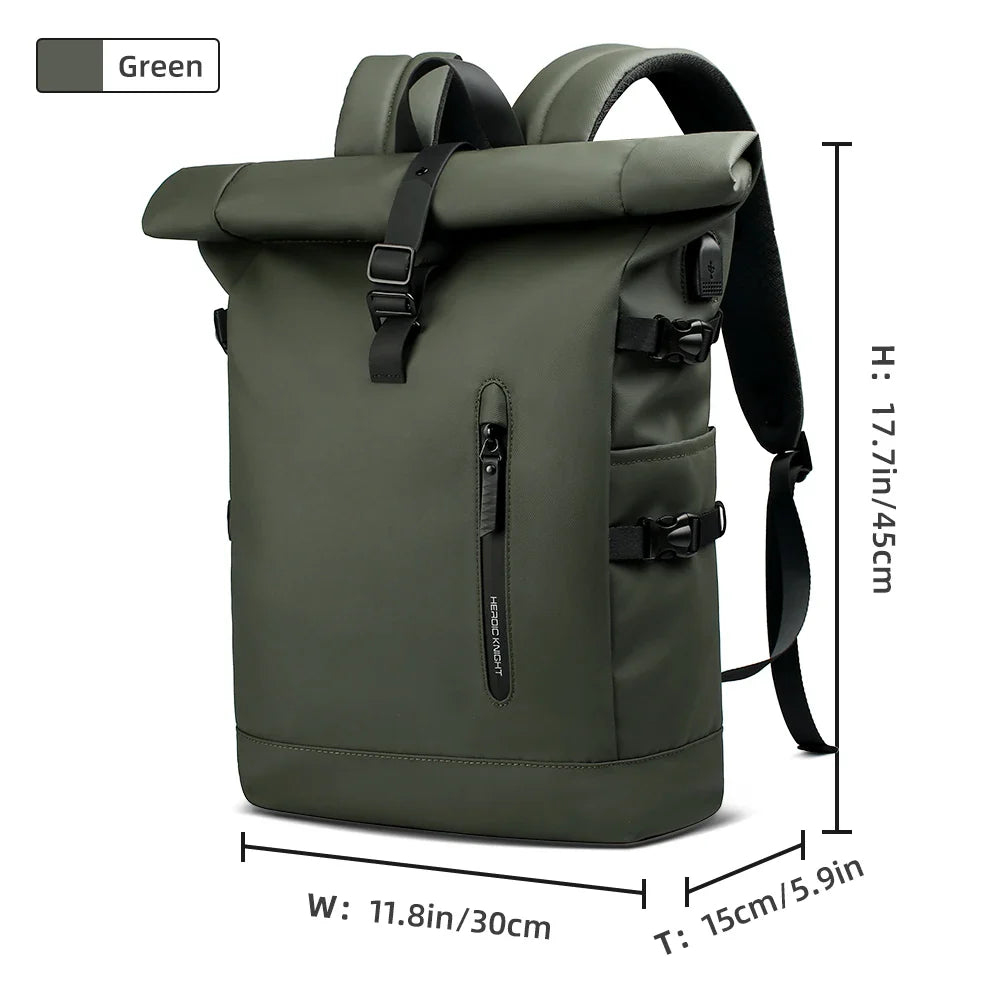 HK Expandable Travel Backpack for Men – Large Capacity Waterproof 15.6” Laptop Bag, Hiking Rucksack & Cycling Daypack with USB Port