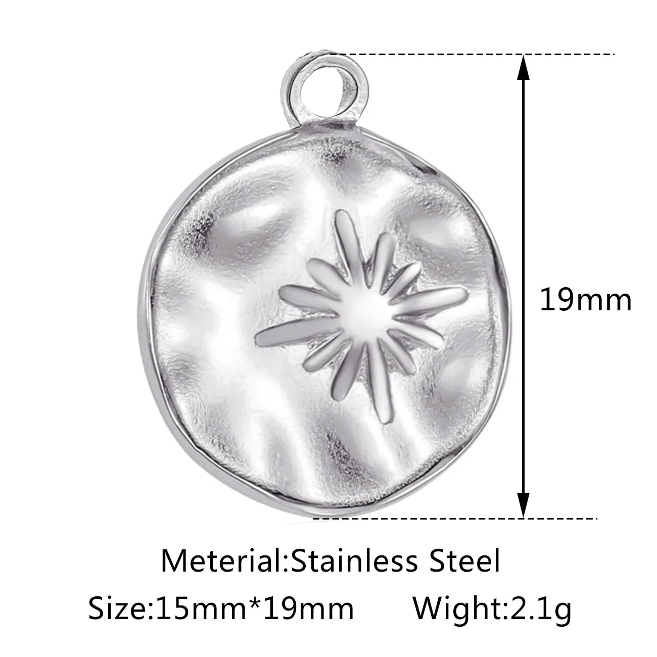 Stainless Steel Sunburst Sun Moon Star Charms Pendant – DIY Jewelry Making for Necklace, Bracelet & Earrings