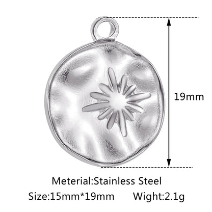 Stainless Steel Sunburst Sun Moon Star Charms Pendant – DIY Jewelry Making for Necklace, Bracelet & Earrings