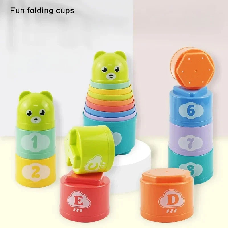 Kids Brain Response Fold Cup Game - Hand Speed Competition & Early Learning Puzzle Toy