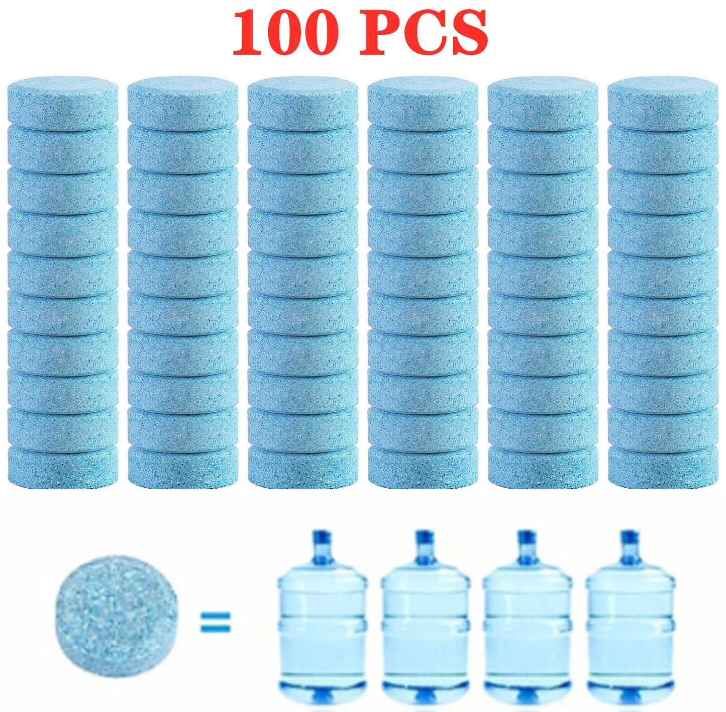 Solid Car Windscreen Cleaner Tablets – Effervescent Auto Wiper Glass Cleaning Concentrate Detergent