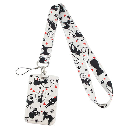 Cartoon Cat Lanyard Keychain – Multifunctional ID Card Badge Holder, Camera USB, Phone Neck Strap Accessories