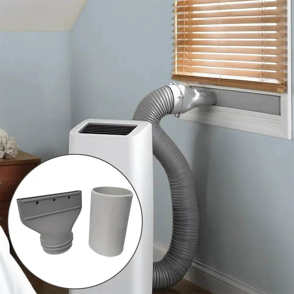 1–2PCS 1.5M Portable Air Conditioner Exhaust Hose Flat Mouth Window Duct Pipe Connector Universal AC Ventilation Accessories Kit