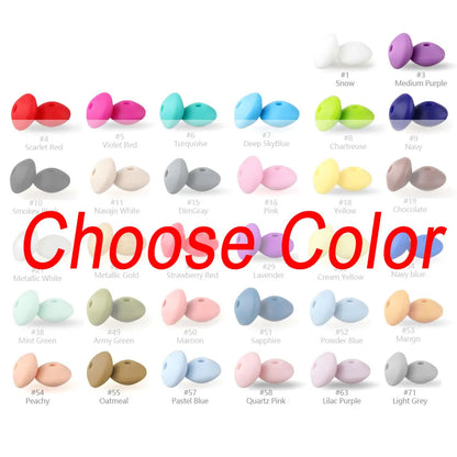 100/50/20Pcs Silicone Lentil Beads - 12mm BPA Free Loose Spacer Beads for DIY Jewelry Making Bracelets Necklaces Keychains
