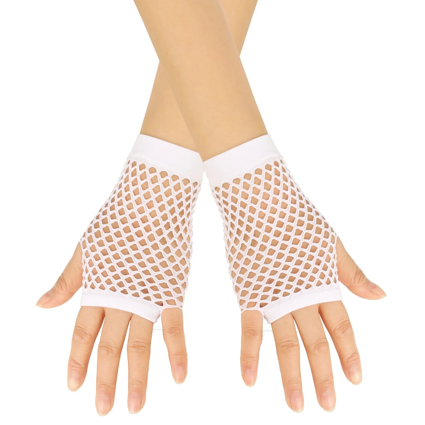 Solid Color Fingerless Mesh Gloves – Short Fishing, Party & Dance Gloves