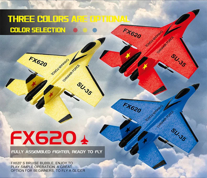 RC SU-35 Foam Fighter Jet – 2.4G Remote Control Glider Airplane Toy for Kids & Boys