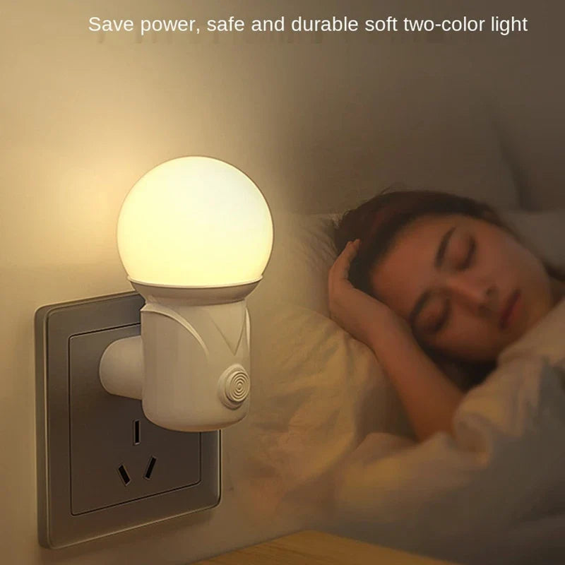 LED Night Light with EU/US Plug – 2-Color Dimmer, Eye Protection, Baby Nursing, Sleep, Reading, Living Room Lamp