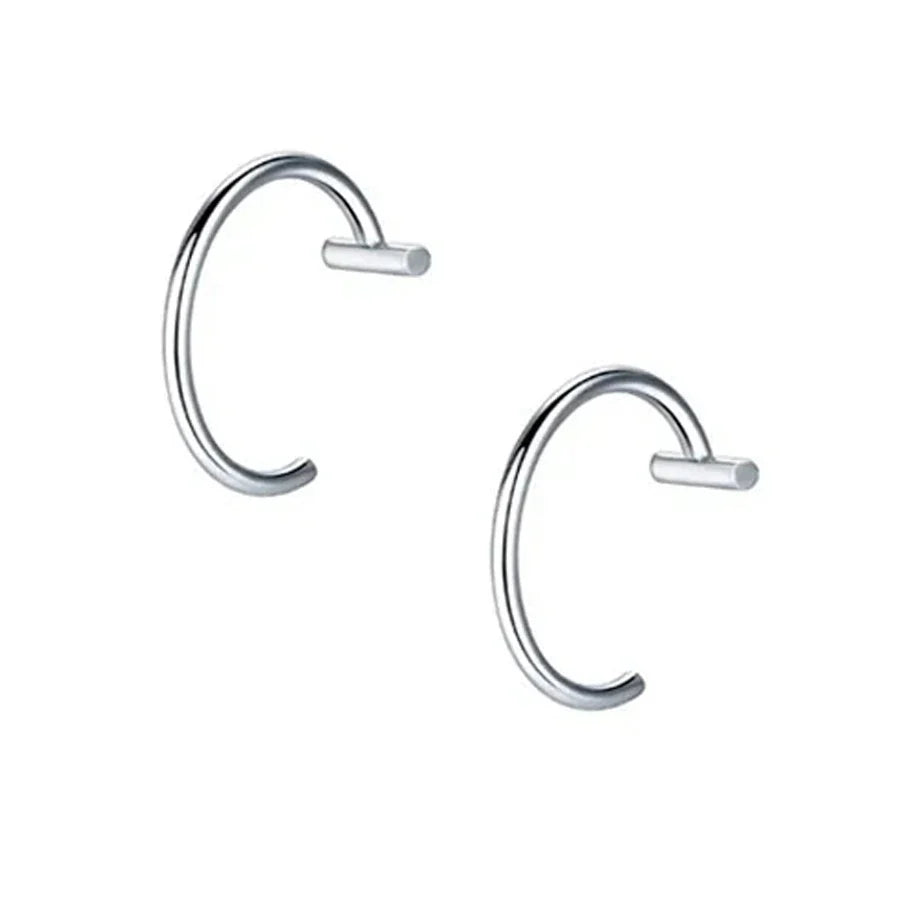 2PCS Trendy 10mm Stainless Steel Punk Clip-On Fake Piercing – Unisex Nose & Lip Rings, Tusk Body Jewelry for Men & Women