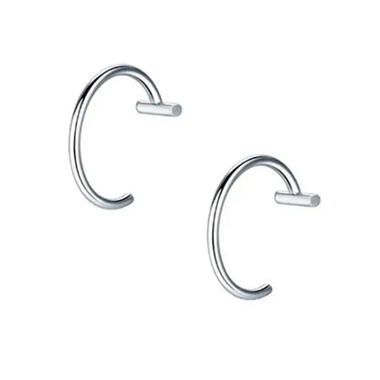 2PCS Trendy 10mm Stainless Steel Punk Clip-On Fake Piercing – Unisex Nose & Lip Rings, Tusk Body Jewelry for Men & Women