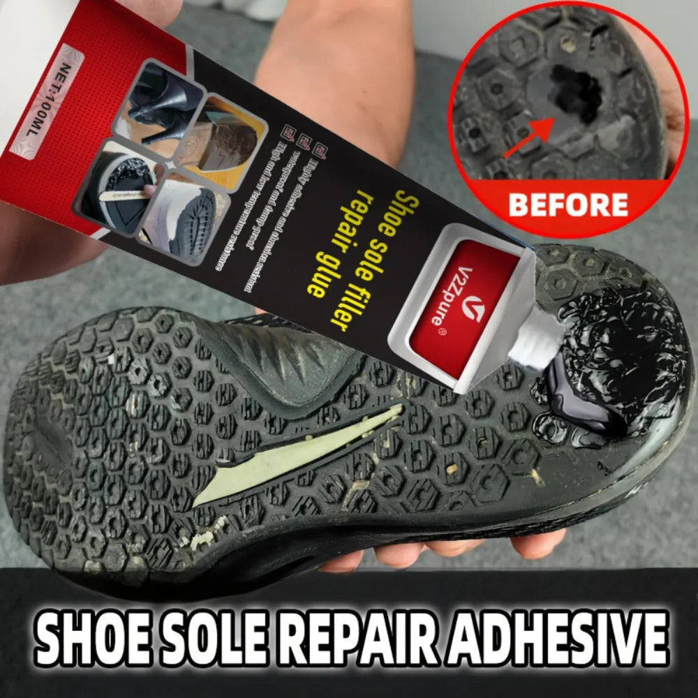 Waterproof Black Shoe Sole Repair Glue - Super Strong Rubber Crack Sealant
