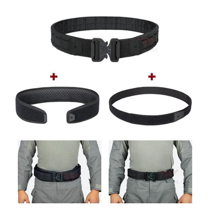 YAKEDA Battle Molle Riggers Belt – Heavy-Duty 3-in-1 Tactical Duty Belt with Anti-Slip Pad & Inner Belt