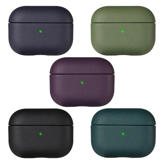 Leather Grain Case for AirPods Pro 2, AirPods 3 & 4 — Protective Cover for Apple Bluetooth Earphones