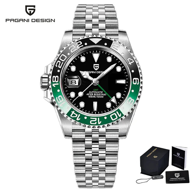 PAGANI DESIGN V3 GMT Men’s Luxury 40mm Automatic Mechanical Watch – Sapphire Crystal Stainless Steel Waterproof