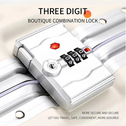 Aluminum Frame Rolling Luggage – 20/24/26/28 Inch Suitcase with USB Port, Combination Lock & Wheels